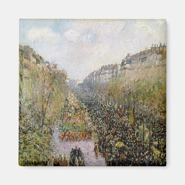 Pissarro - Boulevard Montmartre, Mardi Gras Magnet (Front)