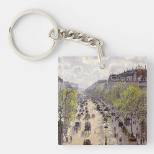 Pissarro - Boulevard Montmartre, Spring Keychain
