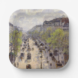 Pissarro - Boulevard Montmartre, Spring Paper Plate