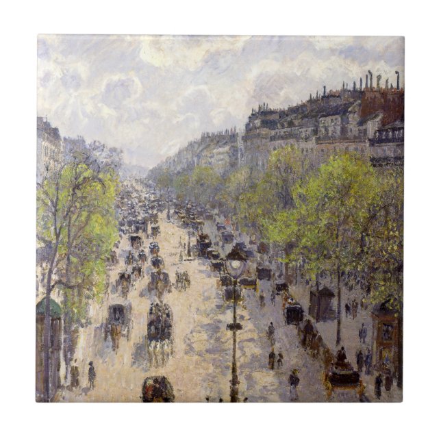 Pissarro - Boulevard Montmartre, Spring Tile (Front)
