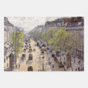 Pissarro - Boulevard Montmartre, Spring Wrapping Paper Sheet