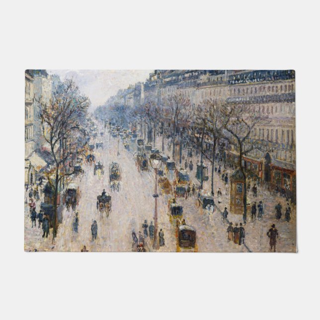 Pissarro - Boulevard Montmartre, Winter Morning Doormat (Front)
