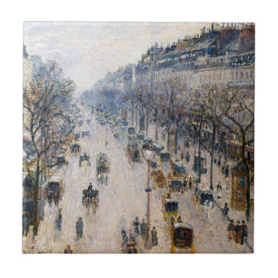 Pissarro - Boulevard Montmartre, Winter Morning Tile