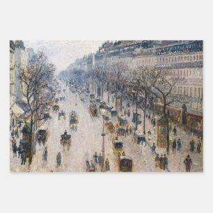 Pissarro - Boulevard Montmartre, Winter Morning Wrapping Paper Sheet