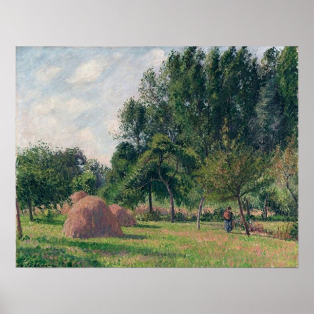 Pissarro - Haystacks Morning Eragny 1899 Poster (Front)
