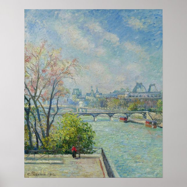 Pissarro - Louvre Morning Spring 1902 Poster (Front)