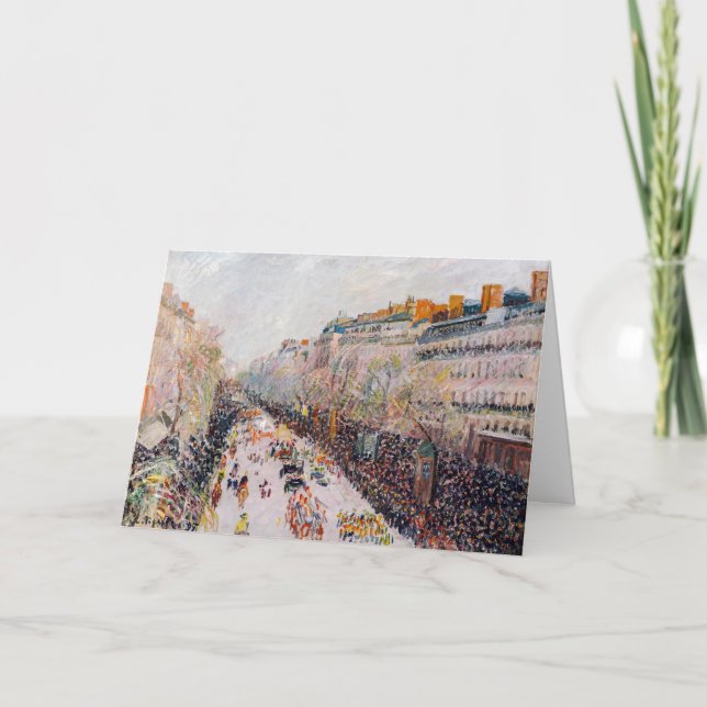 Pissarro - Montmartre, Mardi Gras on the Boulevard Card (Front)