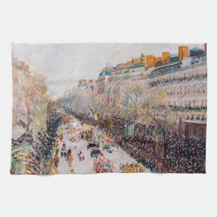 Pissarro - Montmartre, Mardi Gras on the Boulevard Kitchen Towel