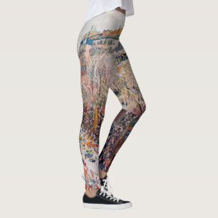 Pissarro - Montmartre, Mardi Gras on the Boulevard Leggings