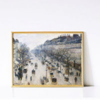 Pissarro Paris Vintage Winter Street Scene Art