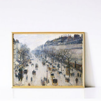 Pissarro Paris Vintage Winter Street Scene Art Poster