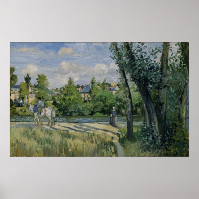 Pissarro - Sunlight On The Road Pontoise Poster (Front)