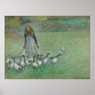 Pissarro - Young Shepherdess Of Geese 1886 Poster
