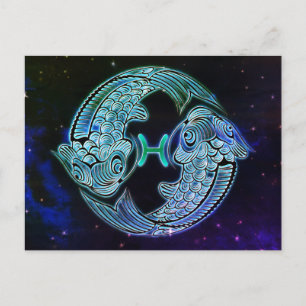 pisse la carte postale du zodiac de poisson