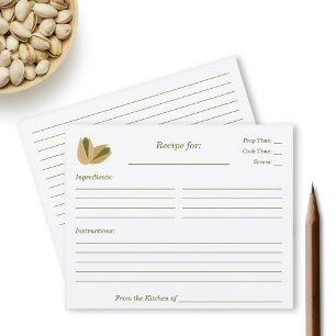 Pistachio Bridal Shower Recipe Card