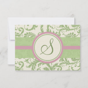 Pistachio Clover Rose Petal Mariage damassé RSVP