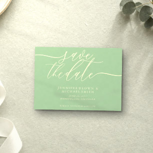 Pistachio & Cream Wedding Save Date Photo Save The Date