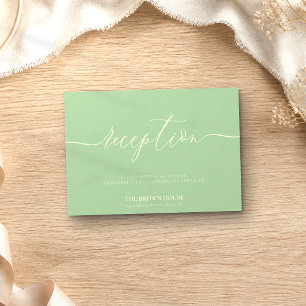 Pistachio Formal Wedding after dinner reception Invitation