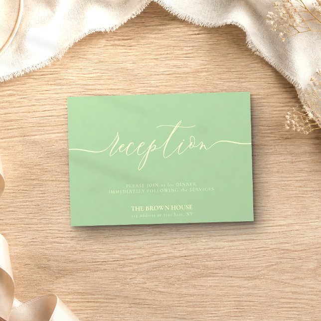 Pistachio Formal Wedding after dinner reception Invitation (Creator Uploaded)