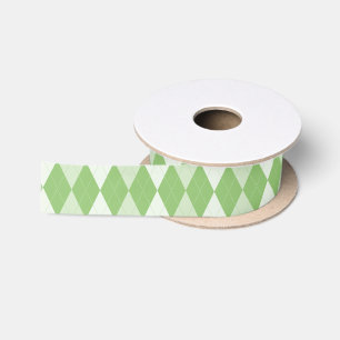 Pistachio Green Argyle Pale Green Small Diamond Satin Ribbon