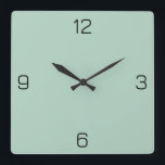 Pistachio Green B2D3C2 Colour - Option to Add Name Square Wall Clock<br><div class="desc">Add a name, initials or some text, or keep the colour alone. Colour coordinates with other items in the store based on the name and the HEX code (six-digit hex triplet) shown. Use this code to mix, match and customize any other item to go with this, or to add to...</div>