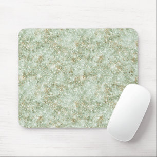 Pistachio Green Glitzy Faux Glitter Mouse Pad