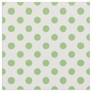 Pistachio Green Polka Dots Circles Fabric