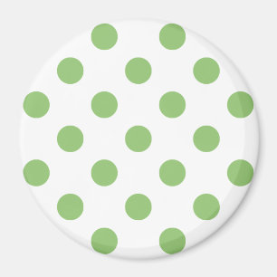 Pistachio Green Polka Dots Circles Magnet