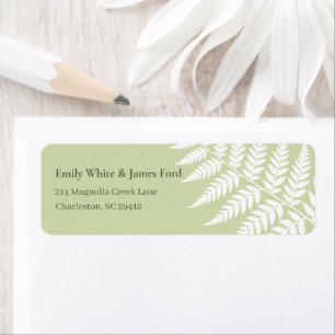 Pistachio Green White Fern Return Address