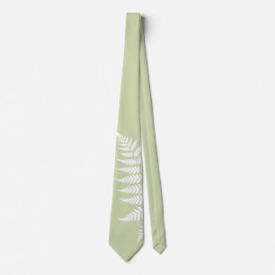 Pistachio Green White Fern Simply Elegant Wedding Tie