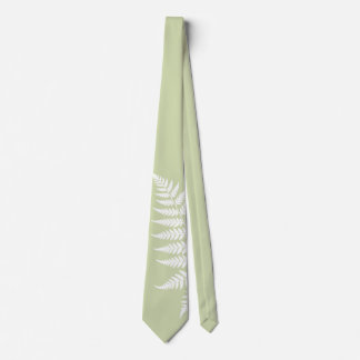 Pistachio Green White Fern Simply Elegant Wedding Tie