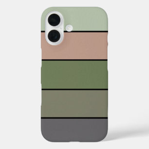 Pistachio Nut Shell Green Peach Purple Stripes  iPhone 16 Case