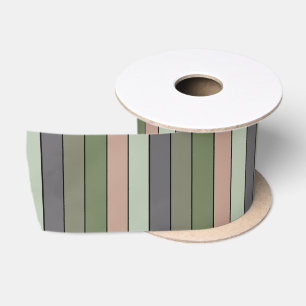 Pistachio Nut Shell Green Peach Purple Stripes Satin Ribbon