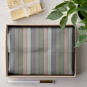 Pistachio Nut Shell Green Peach Purple Stripes Tissue Paper