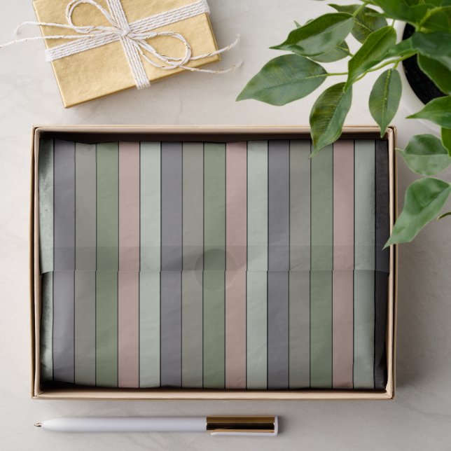 Pistachio Nut Shell Green Peach Purple Stripes  Tissue Paper (Gift)