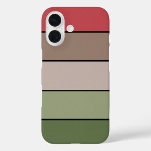Pistachio Nut Shell Green Red Brown Stripes  iPhone 16 Case