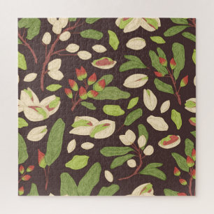Pistachio Nuts: Black Hand-Drawn Seamless. Jigsaw Puzzle