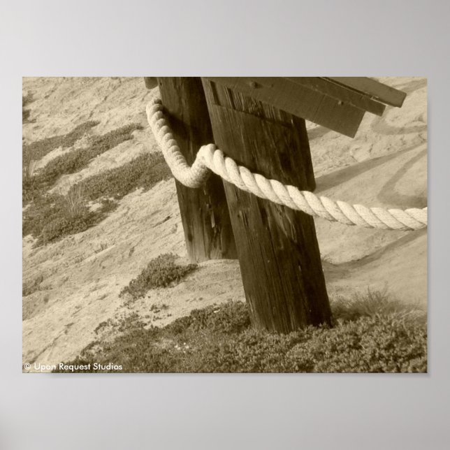 Piste de plage - Poster Sepia (Devant)