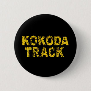 Piste Kokoda, Texte Rustique Badge Arrondi De 6 Cm