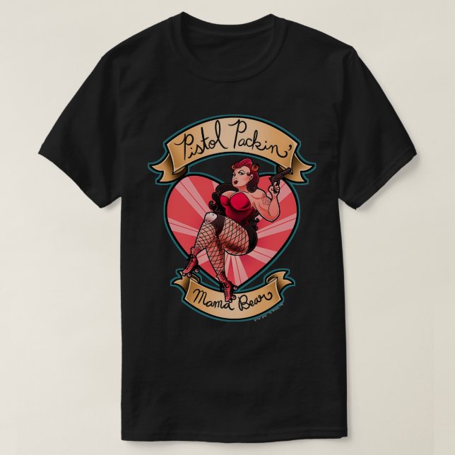 Pistol Packin Mama Bear T-Shirt (Design Front)