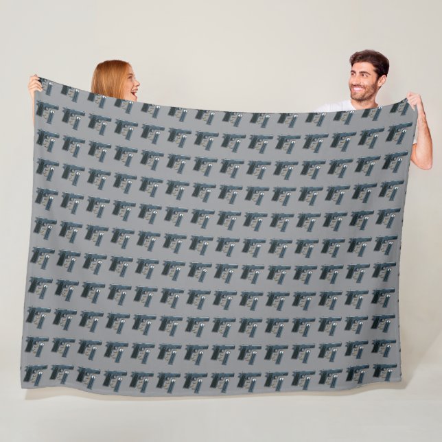 Pistol Pattern Target Shooter Sports Fleece Blanket (In Situ)