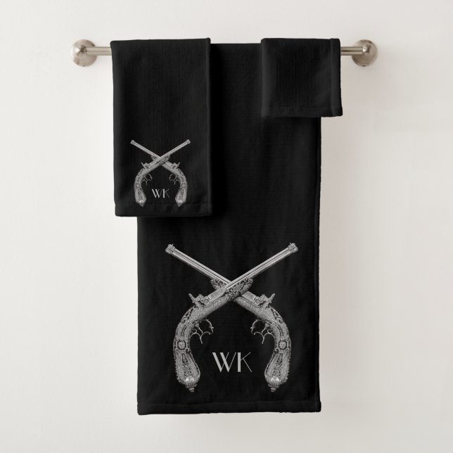 Pistolets croisés Monogramme Noir (En situation)
