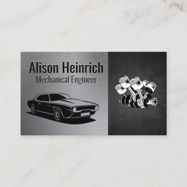 Piston Car Engine  | Auto Shop Business Card (Front)