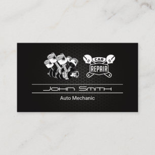 Piston Car Engine    Car Repair   Wrenches Business Card