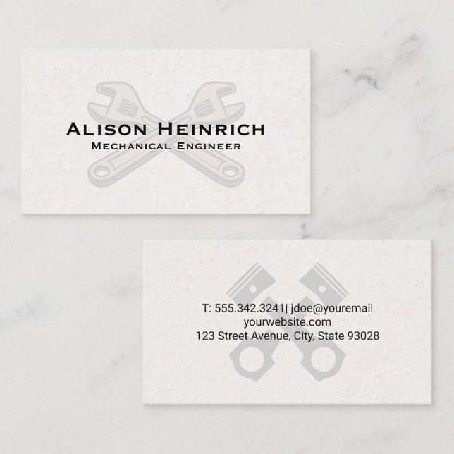 Piston Car Engine | Wrenches Business Card (Front/Back)