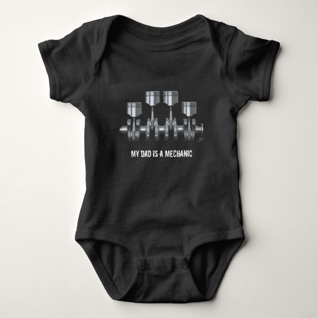 Piston Crankshaft Baby Bodysuit (Front)