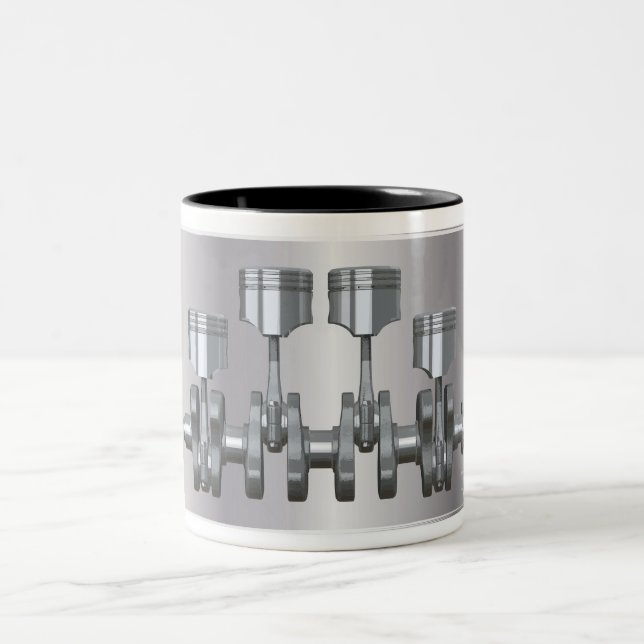 Piston Crankshaft Two-Tone Coffee Mug (Center)