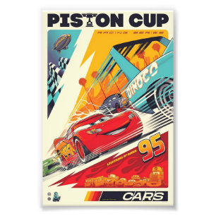 Piston Cup Racing Poster   Retro Cars Art