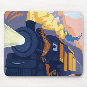Piston Peak Railroad Illustration Mouse Pad
