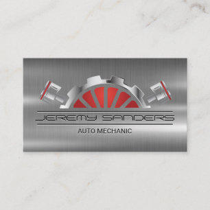 Pistons Metallic   Auto Services Business Card